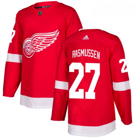 Youth Adidas Detroit Red Wings 27 Michael Rasmussen Authentic Red Home NHL Jersey