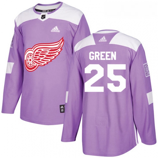 Youth Adidas Detroit Red Wings 25 Mike Green Authentic Purple Fights Cancer Practice NHL Jersey