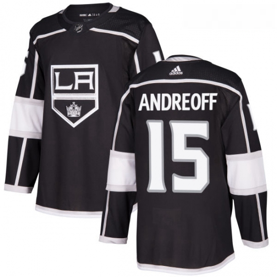 Youth Adidas Los Angeles Kings 15 Andy Andreoff Authentic Black Home NHL Jersey