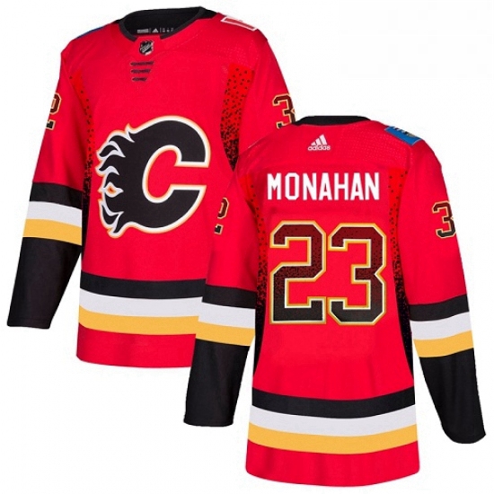 Mens Adidas Calgary Flames 23 Sean Monahan Authentic Red Drift Fashion NHL Jersey