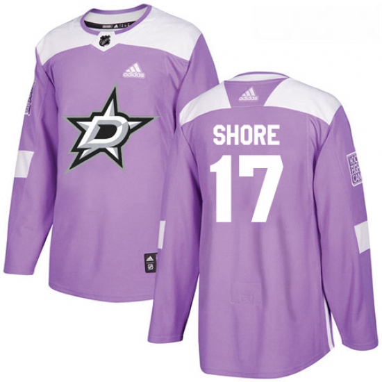 Youth Adidas Dallas Stars 17 Devin Shore Authentic Purple Fights Cancer Practice NHL Jersey