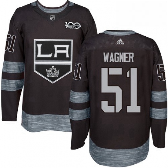 Mens Adidas Los Angeles Kings 51 Austin Wagner Premier Black 1917 2017 100th Anniversary NHL Jersey