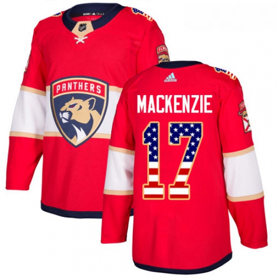 Youth Adidas Florida Panthers 17 Derek MacKenzie Authentic Red USA Flag Fashion NHL Jersey