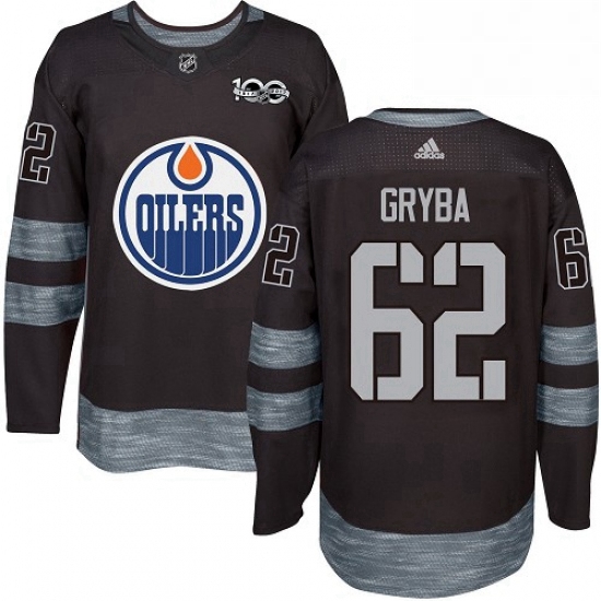 Mens Adidas Edmonton Oilers 62 Eric Gryba Authentic Black 1917 2017 100th Anniversary NHL Jersey