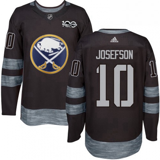 Mens Adidas Buffalo Sabres 10 Jacob Josefson Premier Black 1917 2017 100th Anniversary NHL Jersey