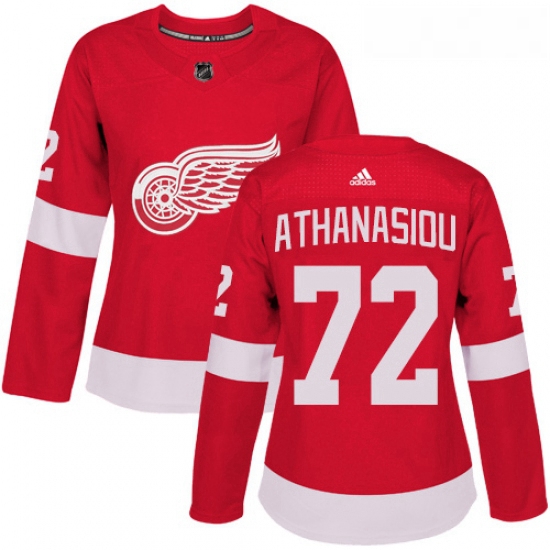 Womens Adidas Detroit Red Wings 72 Andreas Athanasiou Premier Red Home NHL Jersey