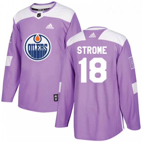 Youth Adidas Edmonton Oilers 18 Ryan Strome Authentic Purple Fights Cancer Practice NHL Jersey