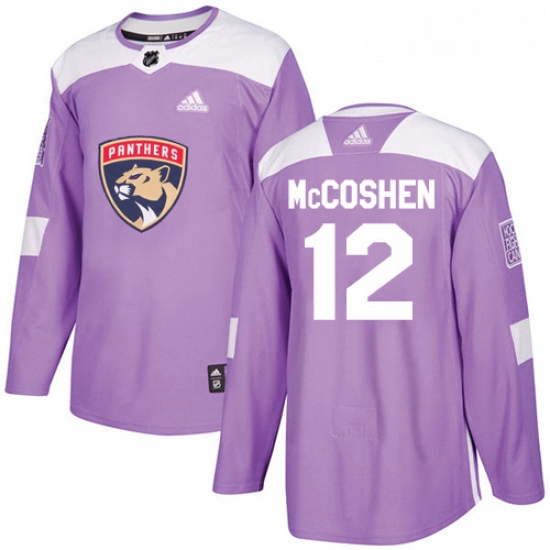 Youth Adidas Florida Panthers 12 Ian McCoshen Authentic Purple Fights Cancer Practice NHL Jersey