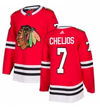 Youth Adidas Chicago Blackhawks 7 Chris Chelios Authentic Red Home NHL Jersey