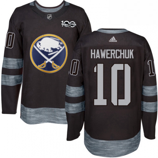 Mens Adidas Buffalo Sabres 10 Dale Hawerchuk Premier Black 1917 2017 100th Anniversary NHL Jersey