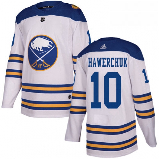 Mens Adidas Buffalo Sabres 10 Dale Hawerchuk Authentic White 2018 Winter Classic NHL Jersey