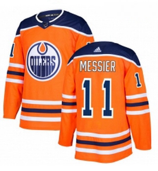 Youth Adidas Edmonton Oilers 11 Mark Messier Authentic Orange Home NHL Jersey