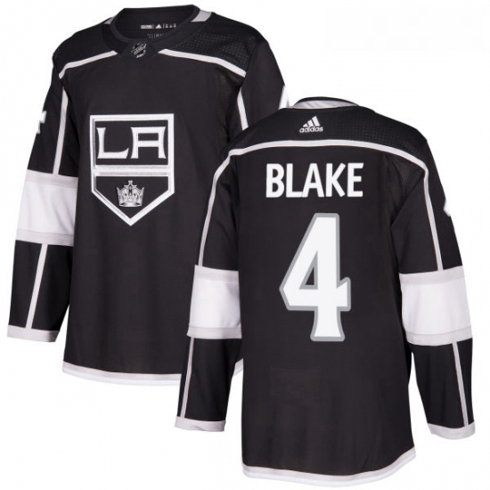 Youth Adidas Los Angeles Kings 4 Rob Blake Authentic Black Home NHL Jersey