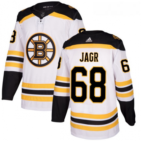 Youth Adidas Boston Bruins 68 Jaromir Jagr Authentic White Away NHL Jersey