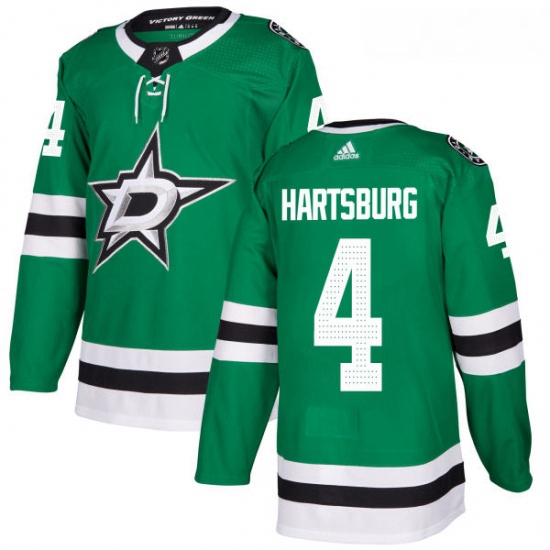 Youth Adidas Dallas Stars 4 Craig Hartsburg Premier Green Home NHL Jersey