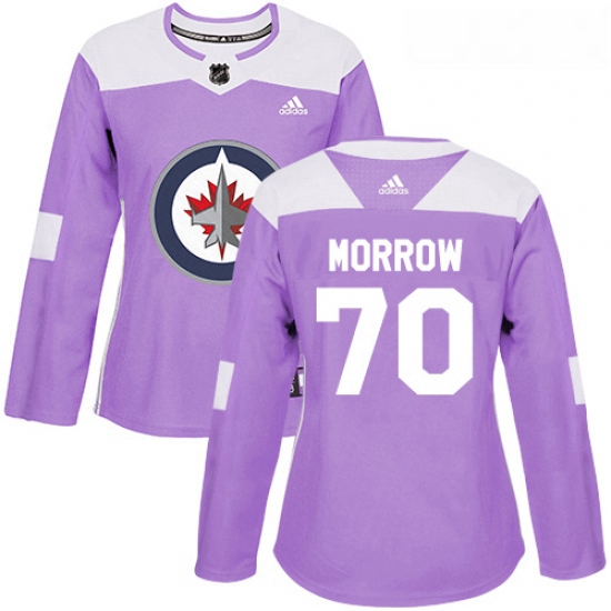 Womens Adidas Winnipeg Jets 70 Joe Morrow Authentic Purple Fights Cancer Practice NHL Jersey