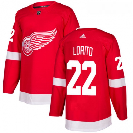 Youth Adidas Detroit Red Wings 22 Matthew Lorito Premier Red Home NHL Jersey