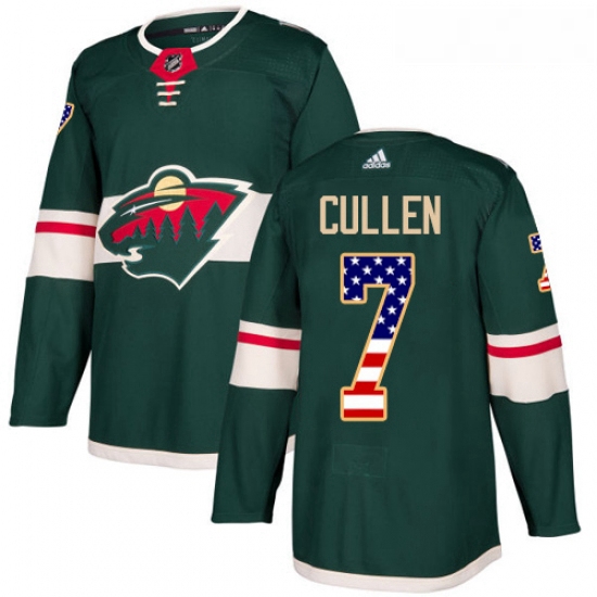 Youth Adidas Minnesota Wild 7 Matt Cullen Authentic Green USA Flag Fashion NHL Jersey