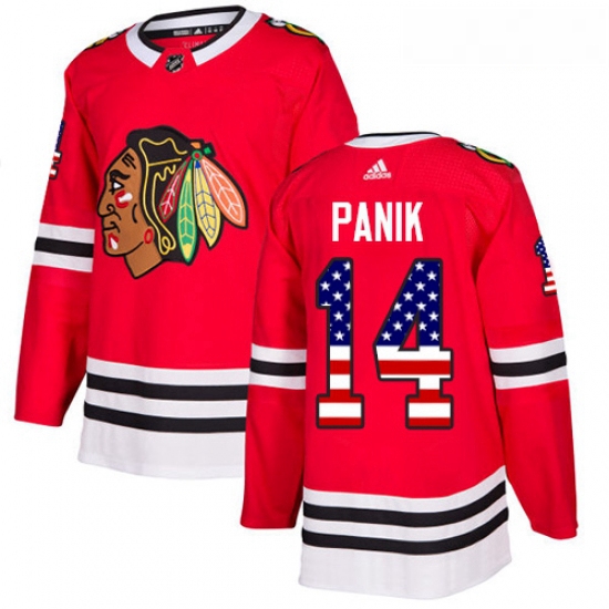 Youth Adidas Chicago Blackhawks 14 Richard Panik Authentic Red USA Flag Fashion NHL Jersey