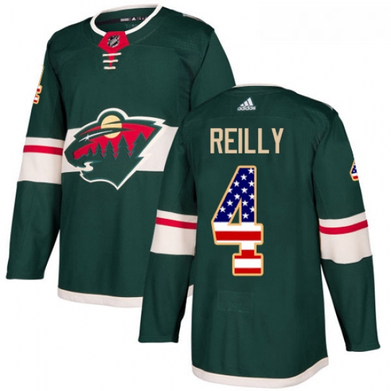 Youth Adidas Minnesota Wild 4 Mike Reilly Authentic Green USA Fl