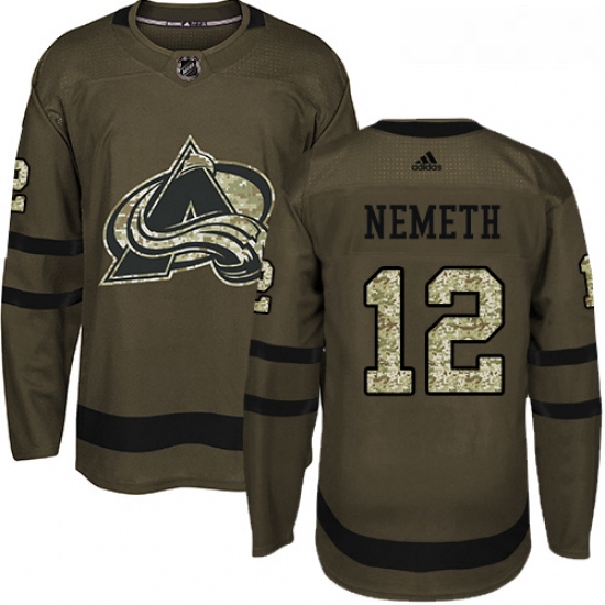 Youth Adidas Colorado Avalanche 12 Patrik Nemeth Authentic Green Salute to Service NHL Jersey