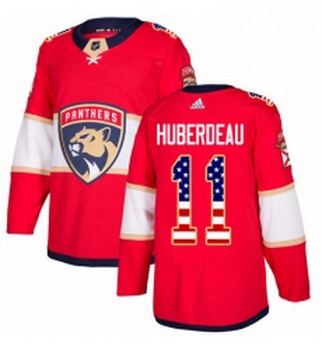 Youth Adidas Florida Panthers 11 Jonathan Huberdeau Authentic Red USA Flag Fashion NHL Jersey