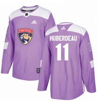 Youth Adidas Florida Panthers 11 Jonathan Huberdeau Authentic Purple Fights Cancer Practice NHL Jers