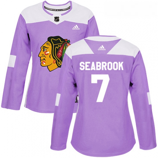 Womens Adidas Chicago Blackhawks 7 Brent Seabrook Authentic Purp