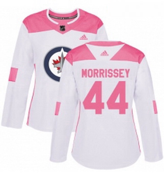 Womens Adidas Winnipeg Jets 44 Josh Morrissey Authentic WhitePink Fashion NHL Jersey