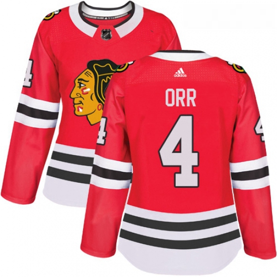 Womens Adidas Chicago Blackhawks 4 Bobby Orr Authentic Red Home NHL Jersey