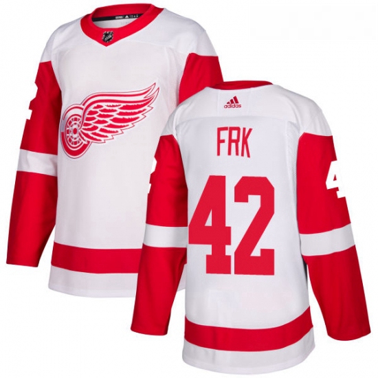 Womens Adidas Detroit Red Wings 42 Martin Frk Authentic White Away NHL Jersey