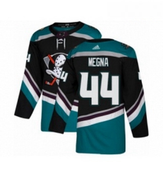 Youth Adidas Anaheim Ducks 44 Jaycob Megna Premier Black Teal Alternate NHL Jersey