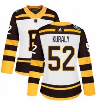 Womens Adidas Boston Bruins 52 Sean Kuraly Authentic White 2019 Winter Classic NHL Jersey