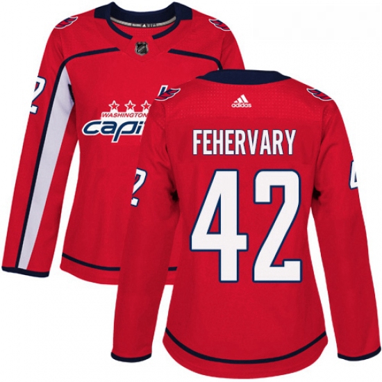 Womens Adidas Washington Capitals 42 Martin Fehervary Premier Red Home NHL Jersey