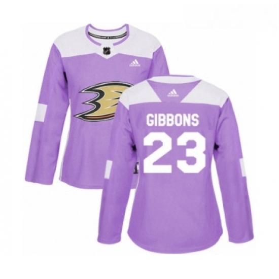 Womens Adidas Anaheim Ducks 23 Brian Gibbons Authentic Purple Fi