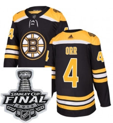 Mens Adidas Boston Bruins 4 Bobby Orr Authentic Black Home NHL J