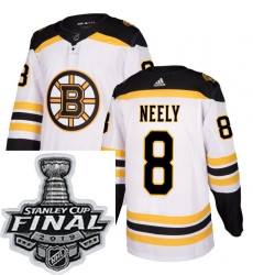 Mens Adidas Boston Bruins 8 Cam Neely Authentic White Away NHL J