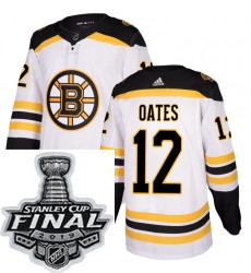 Mens Adidas Boston Bruins 12 Adam Oates Authentic White Away NHL