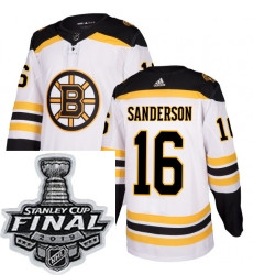 Mens Adidas Boston Bruins 16 Derek Sanderson Authentic White Awa