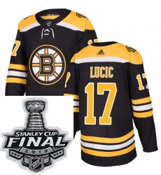 Mens Adidas Boston Bruins 17 Milan Lucic Authentic Black Home NH