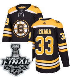 Mens Adidas Boston Bruins 33 Zdeno Chara Authentic Black Home NH