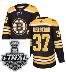 Mens Adidas Boston Bruins 37 Patrice Bergeron Authentic Black Ho