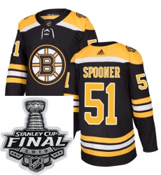 Mens Adidas Boston Bruins 51 Ryan Spooner Authentic Black Home N