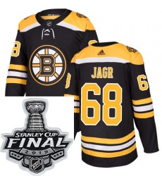 Mens Adidas Boston Bruins 68 Jaromir Jagr Authentic Black Home N