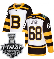 Mens Adidas Boston Bruins 68 Jaromir Jagr Authentic White 2019 W