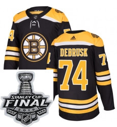 Mens Adidas Boston Bruins 74 Jake DeBrusk Authentic Black Home N