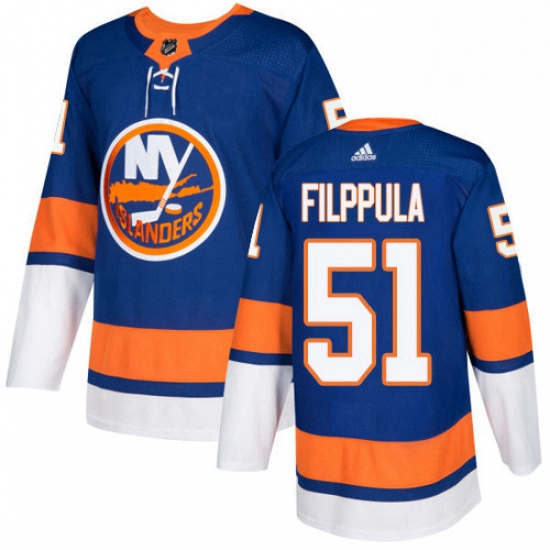 Mens Adidas New York Islanders 51 Valtteri Filppula Premier Royal Blue Home NHL Jersey