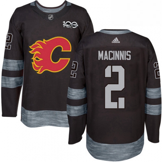 Mens Adidas Calgary Flames 2 Al MacInnis Authentic Black 1917 20