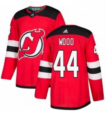 Mens Adidas New Jersey Devils 44 Miles Wood Premier Red Home NHL Jersey