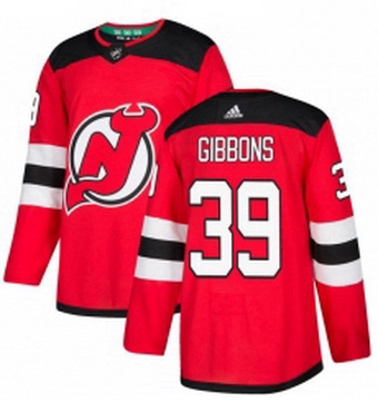 Mens Adidas New Jersey Devils 39 Brian Gibbons Premier Red Home NHL Jersey